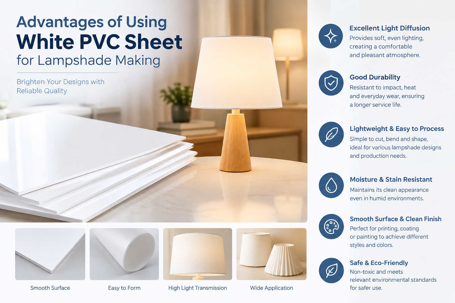 White PVC Sheet for Lampshade Making White PVC Sheet for Lampshade Making