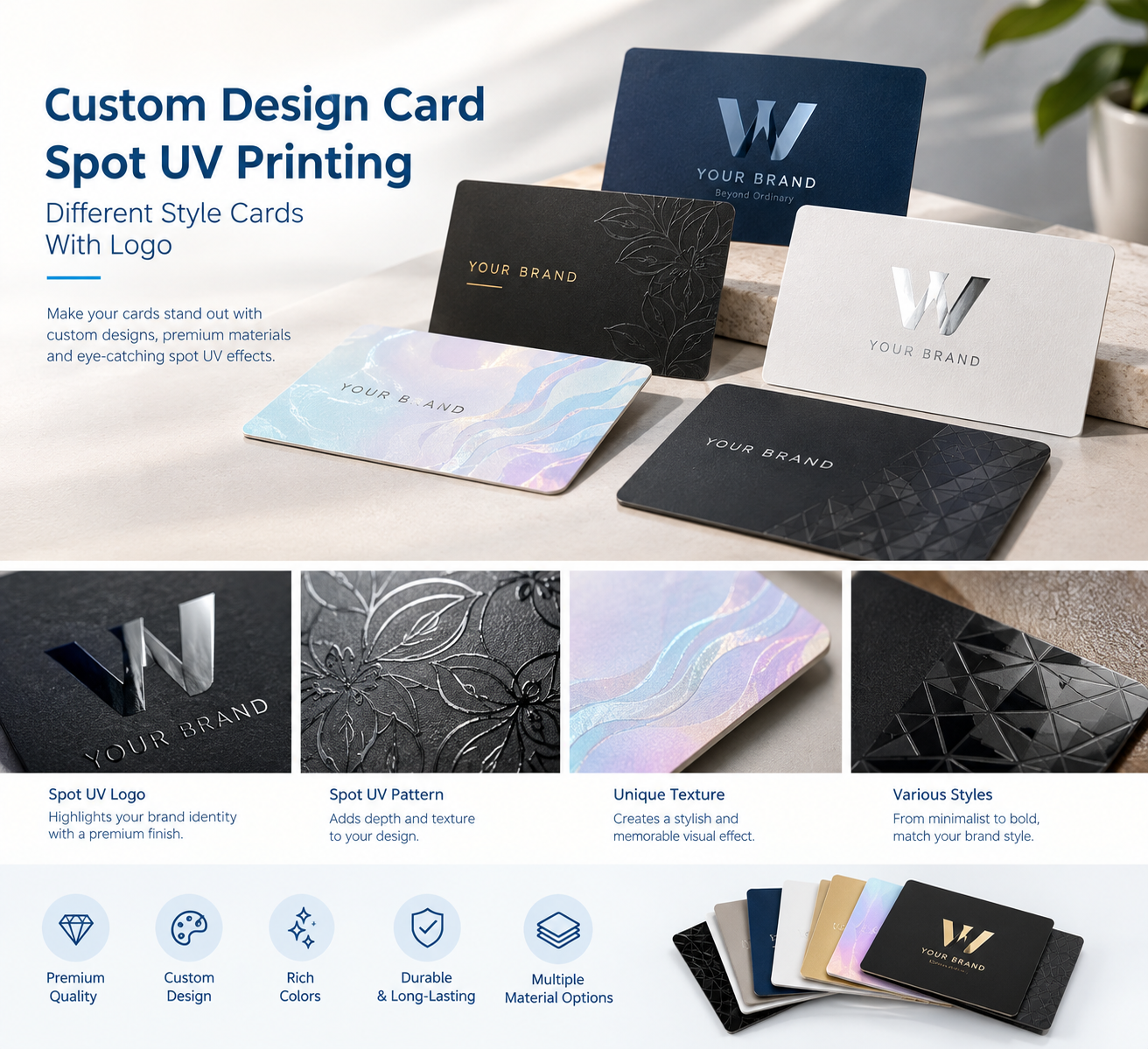 Custom Design Spot UV Cards Custom Design Spot UV Cards