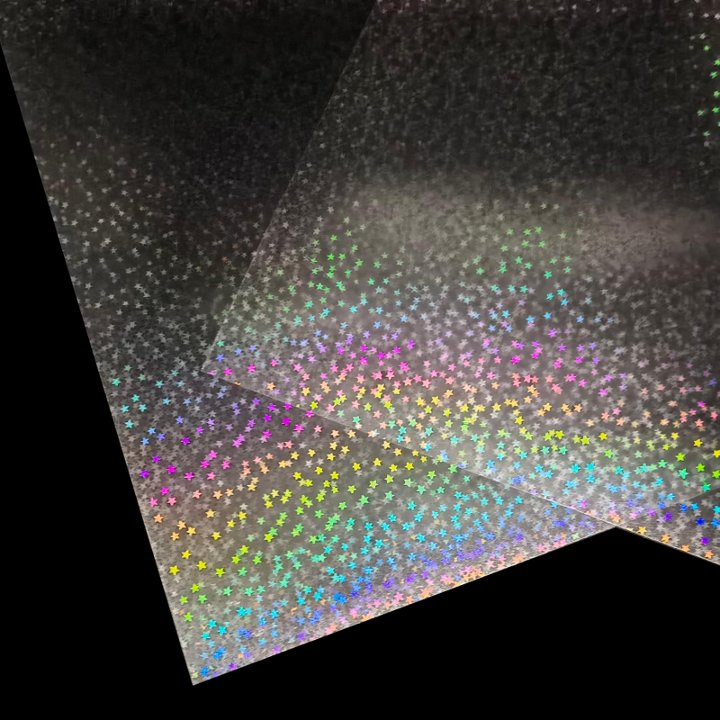 Different Types Holographic PVC Rainbow Film Overlay for Making Card