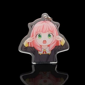 Hololraphic Keychain acrylic acrylic key na allo na allo na zobe acrylic kera a share