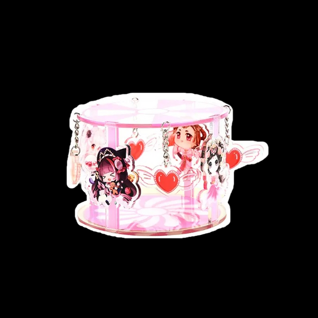 Custom Acrylic Carousel Standee Rotating Double-Sided Clear Acrylic Display