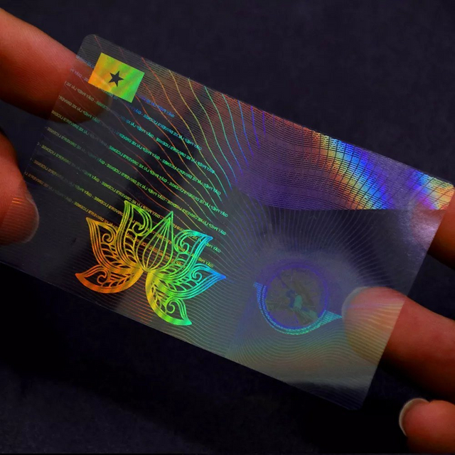 Ferskillende styl Anti-Fake 3D Hologram Logo foar it meitsjen fan kaart