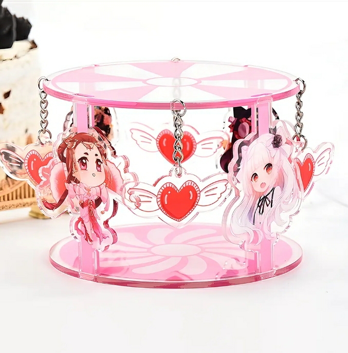 Commic Carousel Commel Cacousel Styelee Juyawa sau biyu bayyananne acrylic nuni