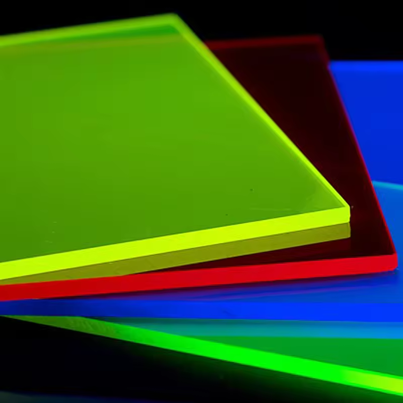 Foglio acrilico fluorescente di diversi colori di dimensioni personalizzate