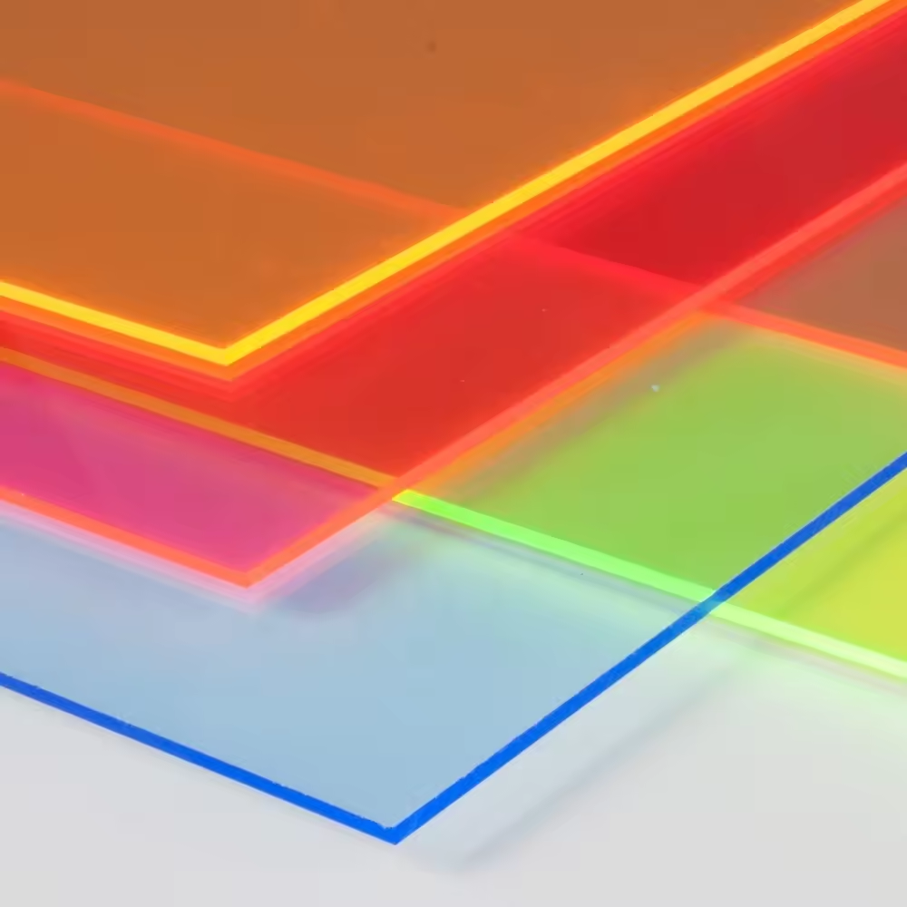 Feuille acrylique de fluorescence de différentes couleurs de taille personnalisée