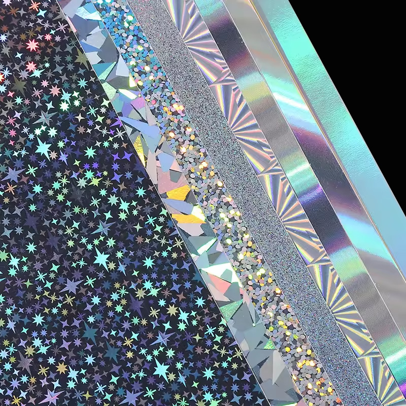 Holographic Metallic Iridescent Mirror PVC Sheets for Making Card