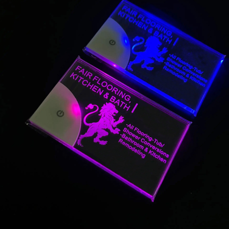 Led Card Sample Unique Design Custom Printing Glowing Light LED Acrylic Cards