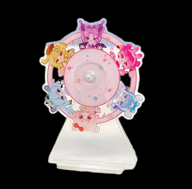 Logo Custom Acrylic Transparent Wholesale Cartoon Anime Plastic Wheel Clear Acrylic Plastic Standee