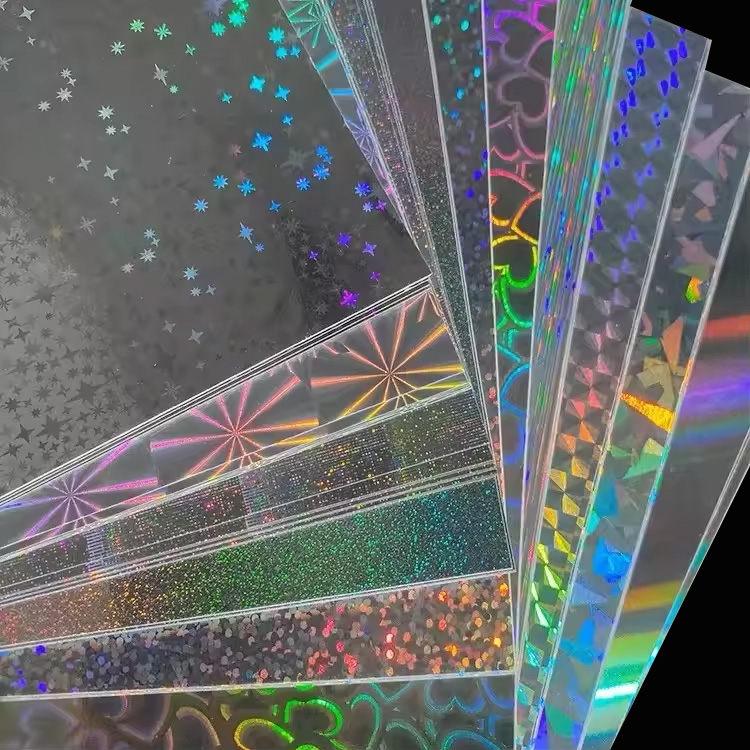 Holographic Metallic Iridescent Mirror PVC Sheets for Making Card