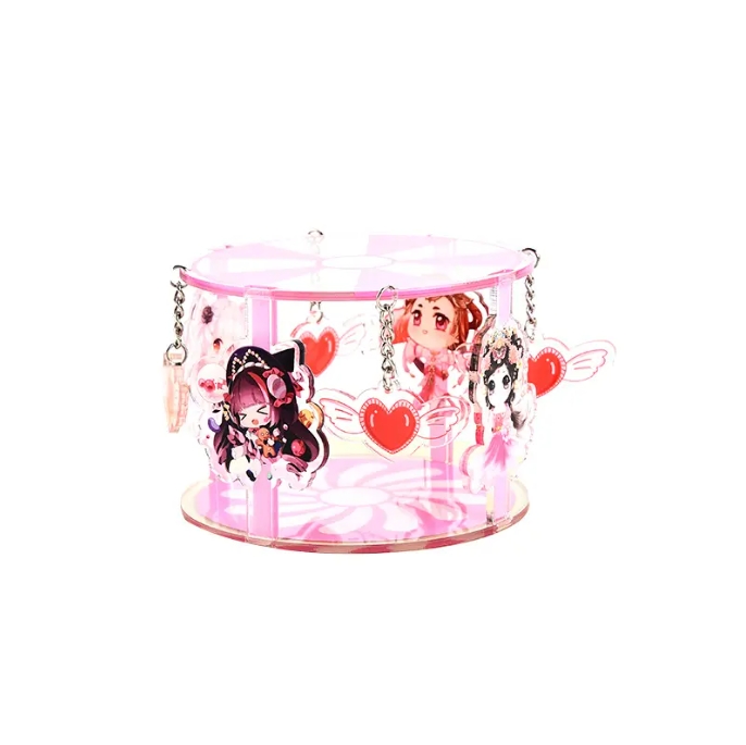 Commic Carousel Commel Cacousel Styelee Juyawa sau biyu bayyananne acrylic nuni