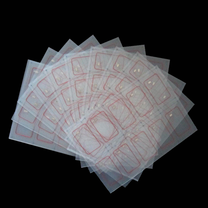 Customized Layout LF / HF / UHF Transparent PVC RFID Inlay Prelam Sheet