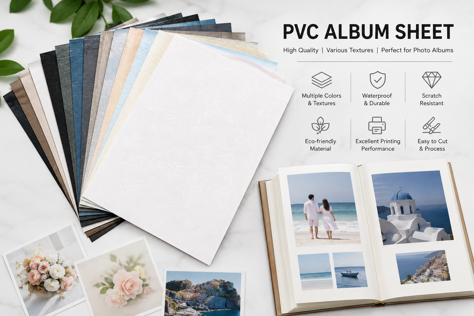adhesive PVC sheet for photo albums and photobooks